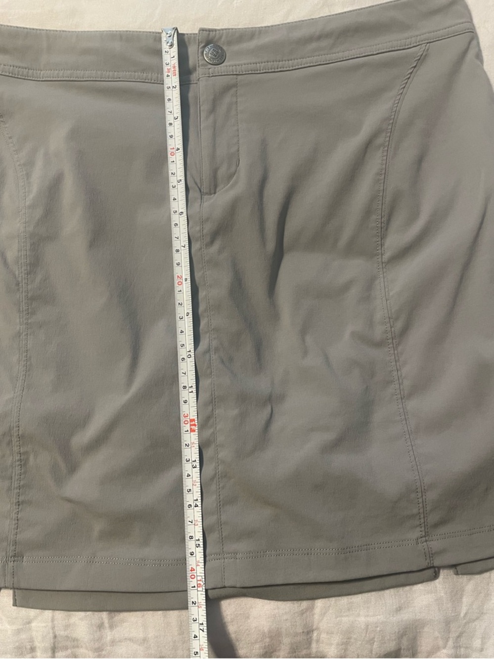 Columbia Light Gray Active Skort with Interior Drawstring Sz 10 - Picture 7 of 9